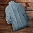 thumbnail image 6 of Otntypg Fuzzy Hoodie Tops for Women Winter Plush Thick Sherpa Warm Full Zip up Long Sleeve Stand Collar Hooded Pullover Sweatshirts Loose Comfy Loungewear Coat with Pockets Light Blue XL, 6 of 7