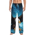 thumbnail image 2 of Lsque Night Sky Forest Bald Eagle Print Men's Pajama Pants, Lounge Pant - Comfortable Home Wear,Elastic Waistband, Stylish Design-Large, 2 of 9