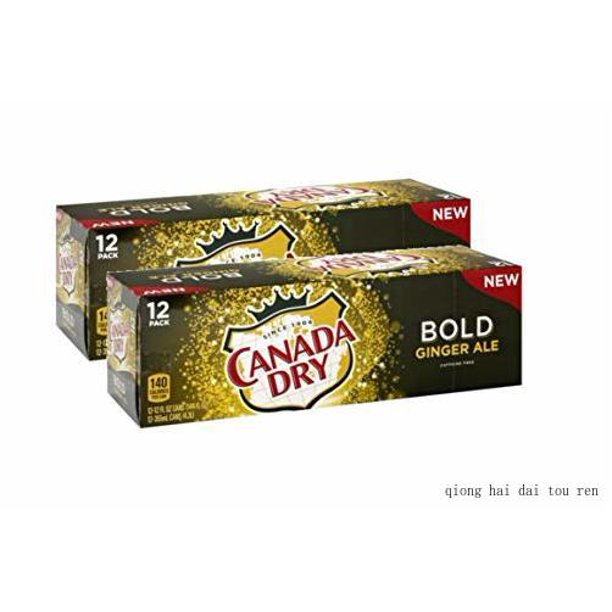Canada Dry BOLD Ginger Ale CaffeineFree Soda Beverage Cans 24 Pack