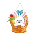 thumbnail image 3 of Letrero de puerta con decoración de Pascua, letrero de Feliz Pascua, placa colgante, conejito de Pascua Estilo H, 3 of 9