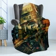 thumbnail image 4 of Landscape Soft Flannel Fleece Blanket, Cityscape of a Metropolitan Colorful Traffic Jam Crowded Image Photograph Print, Cozy Plush for Indoor and Outdoor Use, 70" x 90", Multicolor, by Ambesonne, 4 of 5