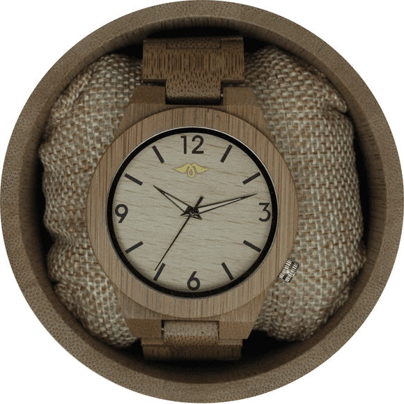 Angie Wood Creations Bamboo Men’s Watch with Pale Bamboo Dial