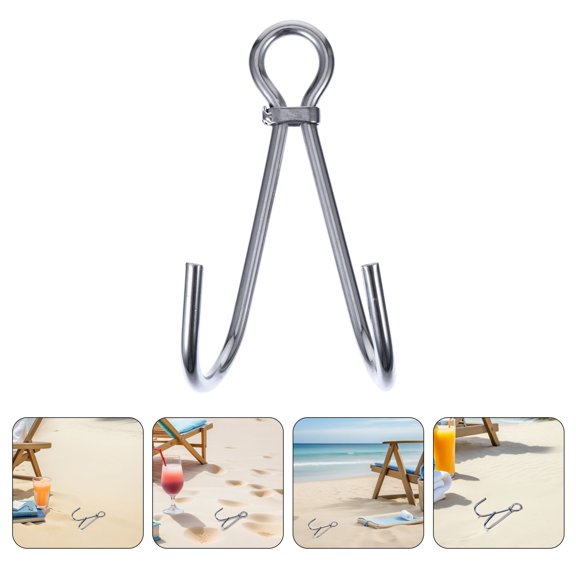 KAKOWELY 4Pcs Stainless Steel Dual Diving Hook for Hanging Cameras and Accessories in Seawater