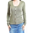 thumbnail image 4 of Sueter acanalado con botones Roman Fashion /Juvenil, 3157 (Verde militar) verde G, 4 of 5