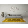thumbnail image 3 of Ahgly Company Indoor Round Oriental Yellow Industrial Area Rugs, 7' Round, 3 of 4