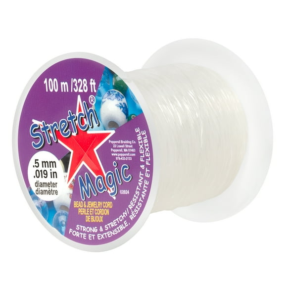 Pepperell Stretch Magic Beads and Jewelry Cord Spool 0.5mm 100M Special Clear