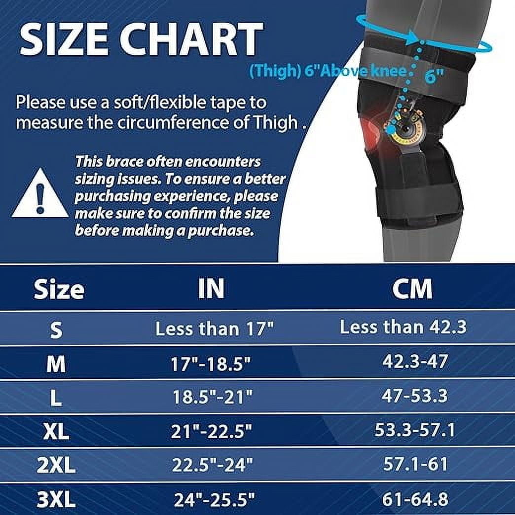 Nvorliy Hinged ROM Knee Brace with Side Stabilizers & Locking Dials, Post Op Knee Immobilizer for Arthritis, ACL, MCL, PCL, Meniscus Tear, Injurie/Knee Pain, Medical Orthopedic Support (Small)
