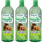 TropiClean Fresh Breath Oral Care Water Additive for Dogs 33.8oz Lot of 3