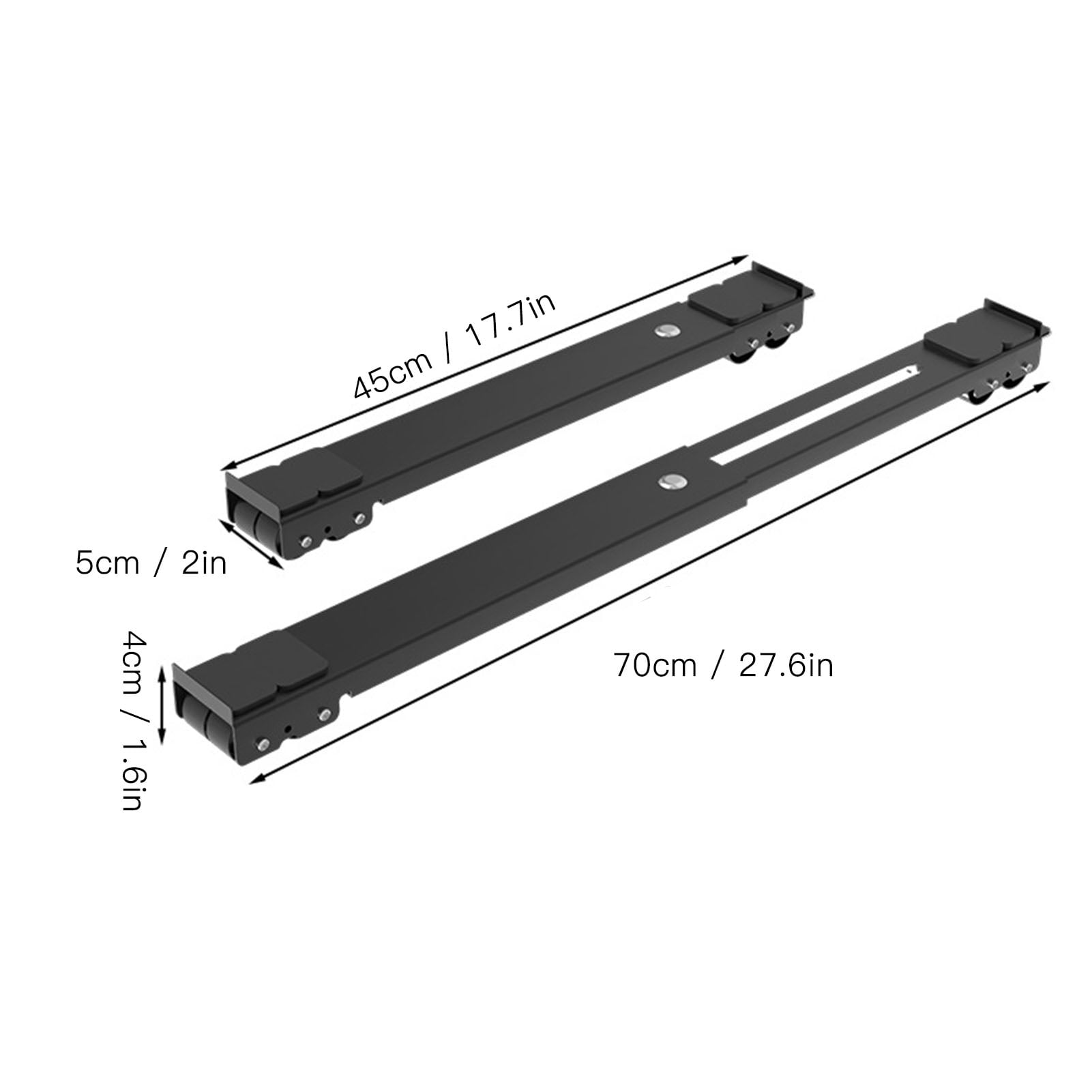 LAZIOEGR 2PCS Appliance Roller Extendable Washing Machine Dolly Bracket 16 Wheels with Brake 661lbs Bearing Fridge Moving Base Stand 17.7-27.6 inches / 45-70 cm Black