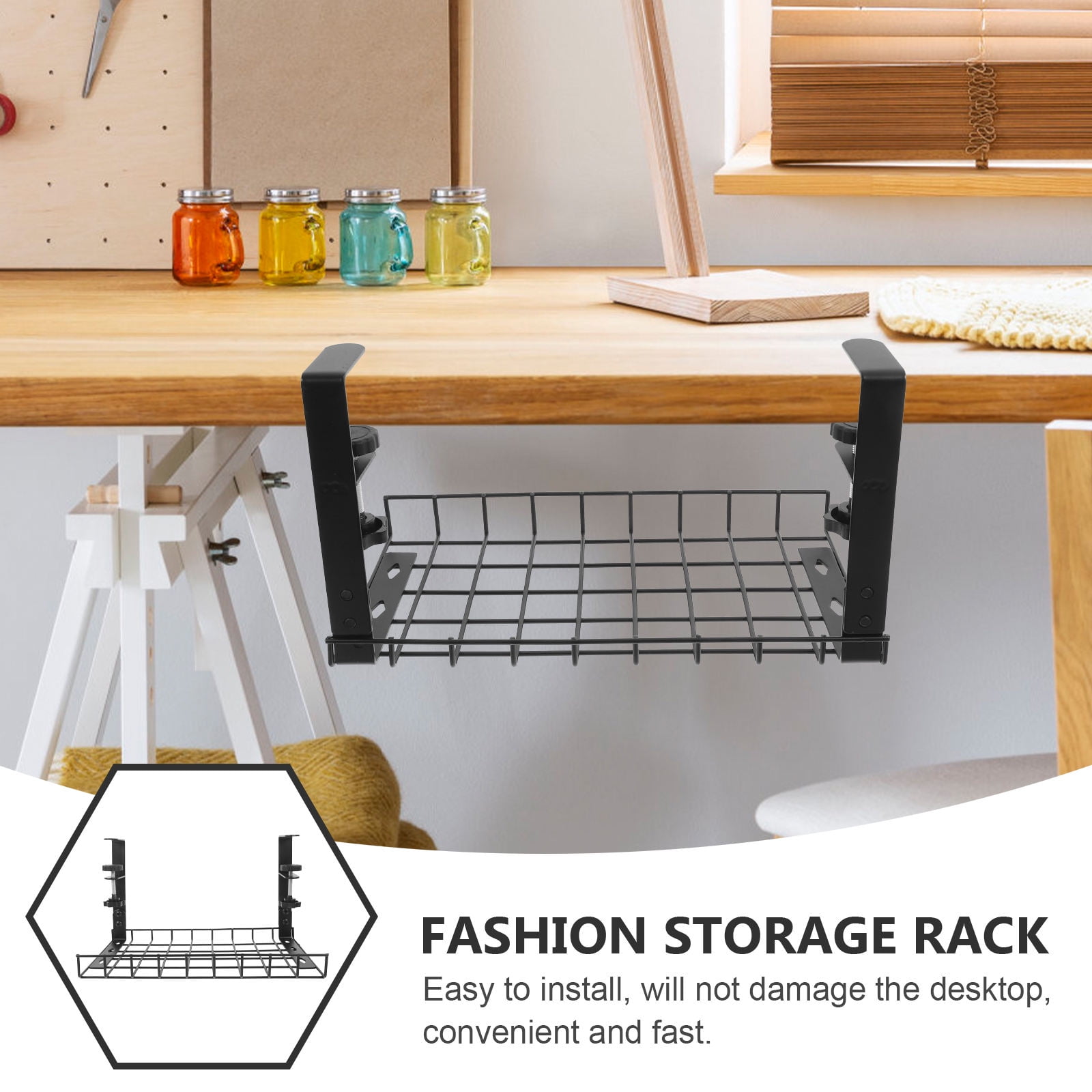 Under Desk Cable Management Tray No Drill Wire Organizer Office Desk Gaming Accessories Storage Cable Storage Basket Under Desk Organizer