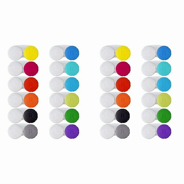 Estuche Colorido para Lentes de Contacto de 24 Piezas, Kit de Inmersión de Lentes de Contacto