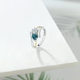 thumbnail image 4 of Gem Stone King 925 Silver and 10K Yellow Gold London Blue Topaz Lab Grown Diamond Ring Set with 1.22cttw Moissanite (1.22 Cttw, Size 9), 4 of 5