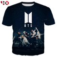 thumbnail image 1 of pop HX star Combinación Coreana BTS Impresión 3D Hombres Mujeres Camiseta De Manga Corta, 1 of 3