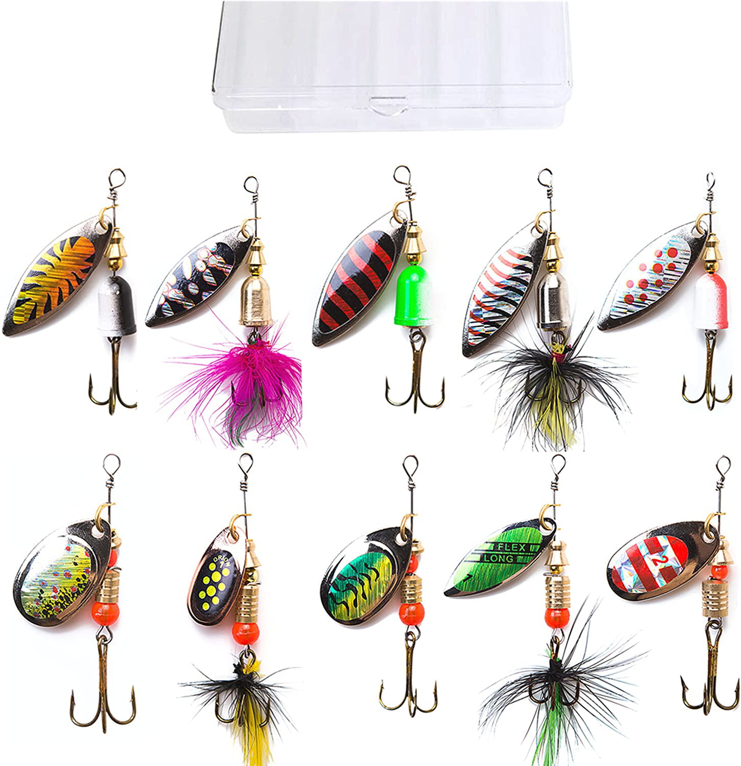 30pcs Fishing Lures Spinner Hard Bait Artificial Bait Tackle Fishing Wobblers Casting Spoon Trout Bass Salmon Pike Walleye Perch 