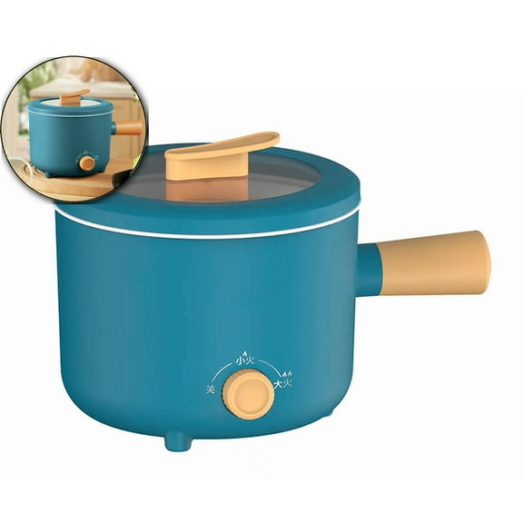VQPeo Mini Hot Pot Electric Cooker with Ceramic Glaze Coating – Portable 1-Pot Meal Maker for Ramen, Noodles, Soup, Pasta & Hot Pot