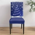 thumbnail image 5 of Chair Covers for Dining Room Set of 6,Merry Christmas Tree Snowflakes Red Stretch Seat Protector Removable Washable Chairs Slipcovers for Kitchen Banquet Wedding Hotel,Xmas Trees Bell, 5 of 6