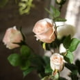 thumbnail image 4 of Faux Artificial Flower Silk 4 Rose Bloom Stem in Champagne Color 31" Tall, 4 of 5