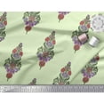 thumbnail image 2 of Soimoi Georgette Viscose Fabric Leaves & Floral Block Fabric Prints by Yard 42 Inch Wide, 2 of 3