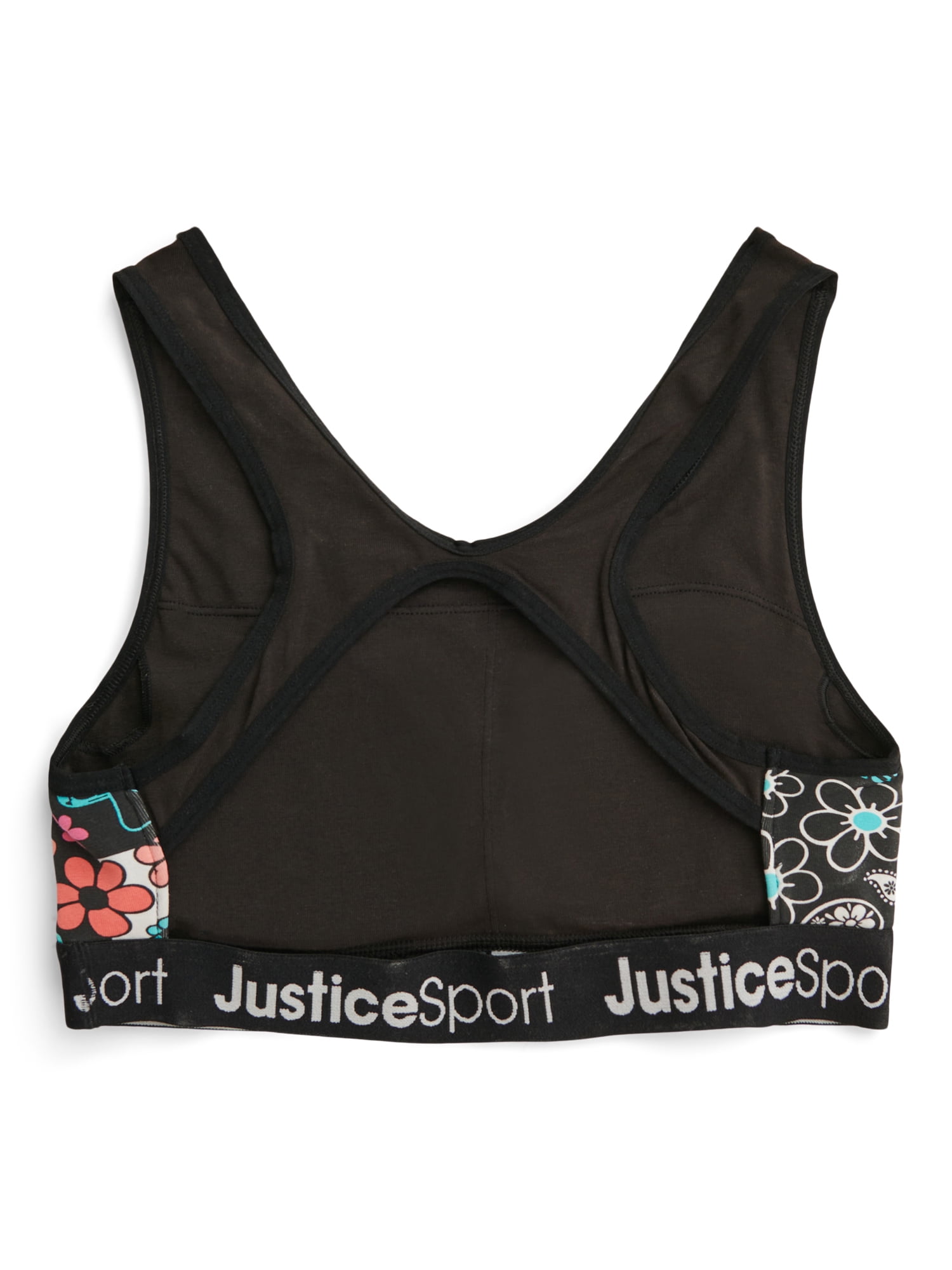 NEW Girl's JUSTICE Sports Bra White Logo 26 28 36 38 Dance Gymnastics Soccer