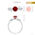 thumbnail image 5 of ANGARA Lab Grown 1 Ct Round Ruby Butterfly Engagement Ring for Women in 14K White Gold (Size-6mm) | July Birthstone, Birthday, Anniversary, Jewelry Gift for Women | Lab-Grown Ruby Ring, 5 of 9