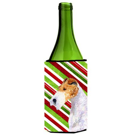 

Fox Terrier Candy Cane Holiday Christmas Wine Bottle Hugger - 24 oz.