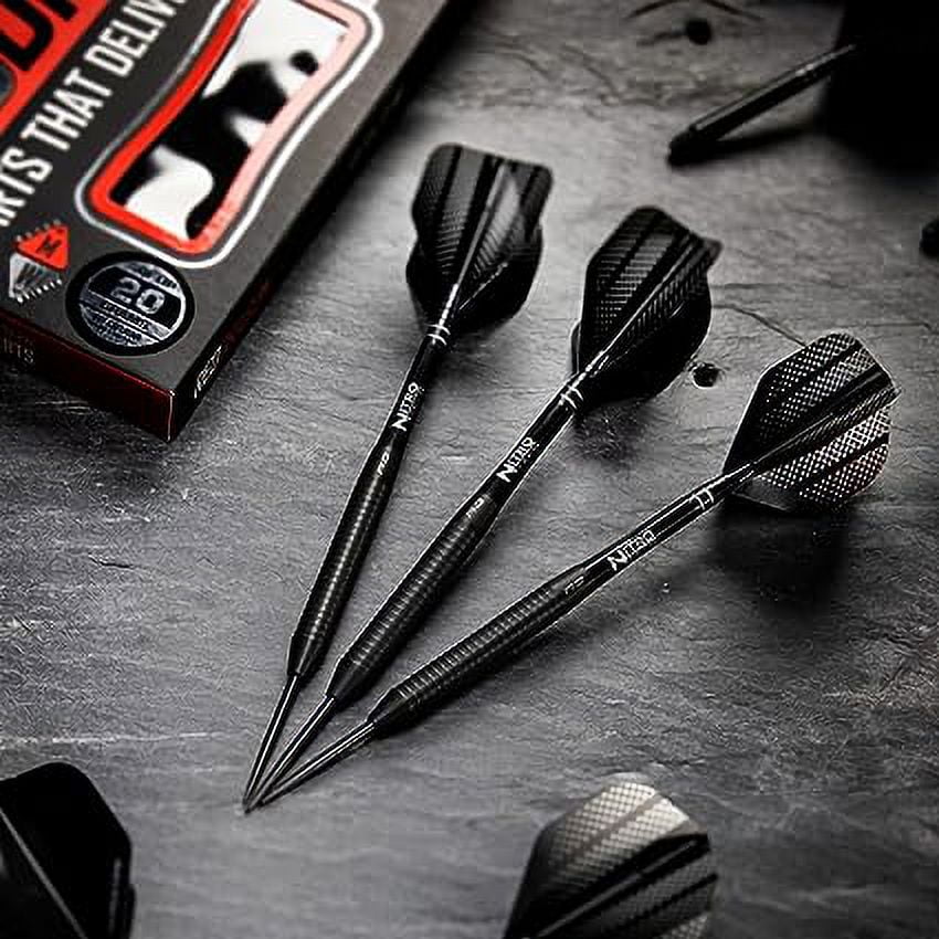 RED DRAGON - Razor Edge Black 24g Tungsten Darts with Flights and Stems