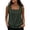 Green, variant on Women's Square Neck Stitch Detail Linen Tank Top, Two Button Front Sleeveless Relax Summer Vest Beige M