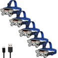 thumbnail image 1 of Linterna de Cabeza Impermeable LED WiterLight 5 Pzas 100m 5 LED Focalizados 60 Grados de Apertura 1000ml Recargable USB- VentDepot MXWLT-005, 1 of 2