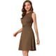 thumbnail image 1 of Vestido De Tweed A Cuadros Sin Mangas Para Mujer Vestidos De Trabajo De Pata De Gallo Entallados Y Acampanados MarrÃ³n S INSPIRE CHIC Vestido, 1 of 6