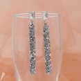 thumbnail image 4 of SOHI White Silver-Toned Contemporary Drop Earrings, 4 of 5
