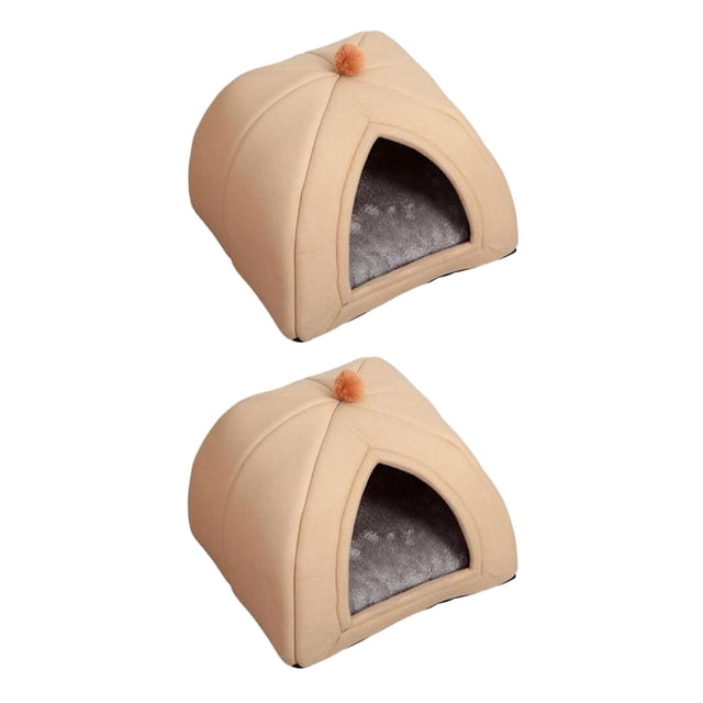 Casa de Peluche para Gatos y Perros Yuyangstore Cama Cueva Antideslizante Marrón Mediano Grande