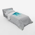thumbnail image 2 of Ambesonne Abstract Bedding Set 3 Pcs, Blue Ombre Flowers, Twin XL, Pale Blue and White, 2 of 2
