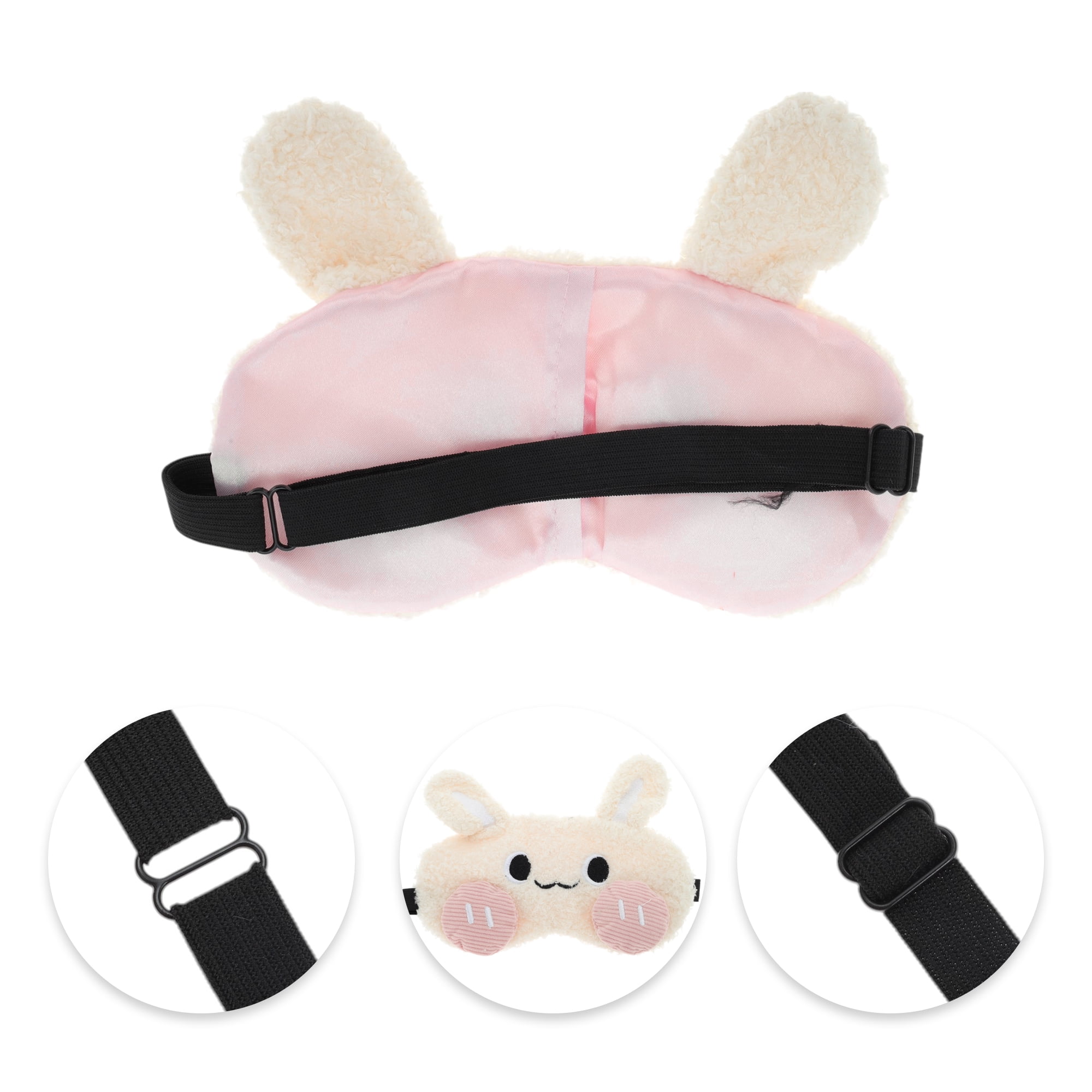 Unique Bargains Portable Rabbit Adjustable Eye Mask with Comfortable Design Yellow