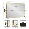 thumbnail image 2 of Kate and Laurel Elijah Pivot Wall Mirror, Gold 20 x 32, 2 of 10