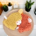 thumbnail image 3 of Unique Bargains Cute Cartoon Chenille Alpaca Fuzzy Ball Hand Towel Yellow, 3 of 5