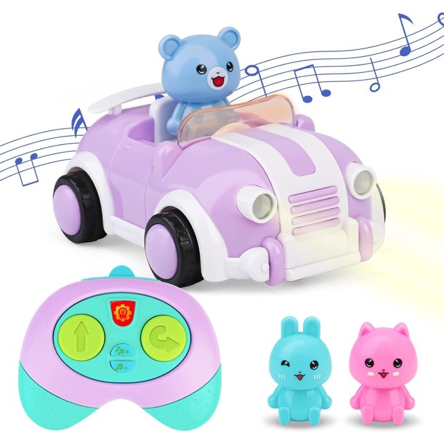 Juguete para Niñas y Niños de 2 Años - Coches Teledirigidos para Niñas - Coche Infantil Teledirigido con Música y Luz - Regalo para Niñas y Niños de 2 3 Años