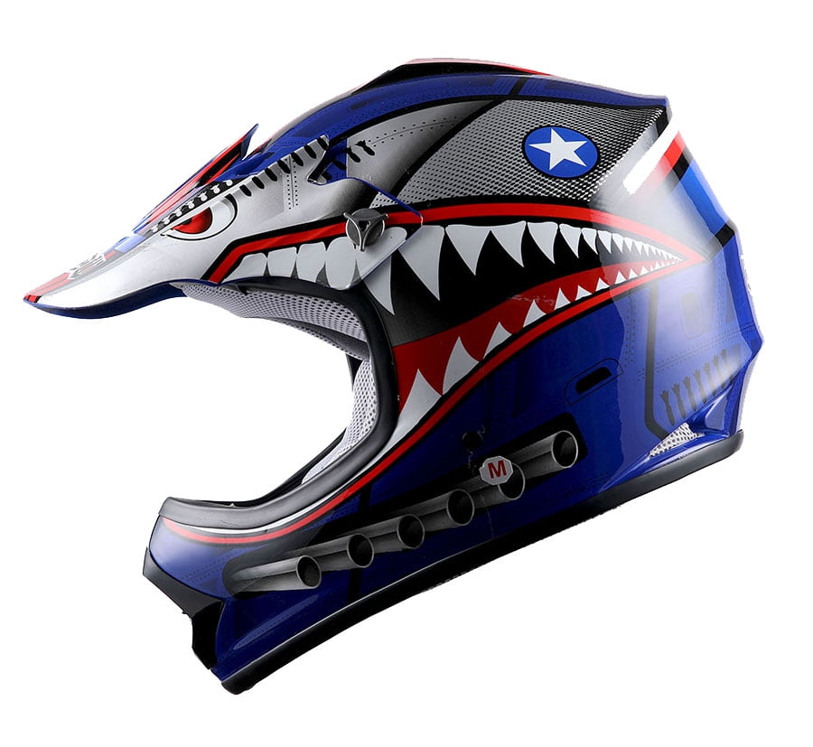 blue dirt bike helmets