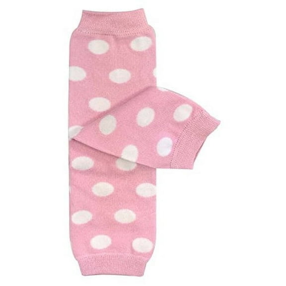 ALLYDREW Stripes, Polka Dots & Chevron Baby Leg Warmer & Toddler Leg Warmer for Boys & Girls, Light Pink & White Polka Dots