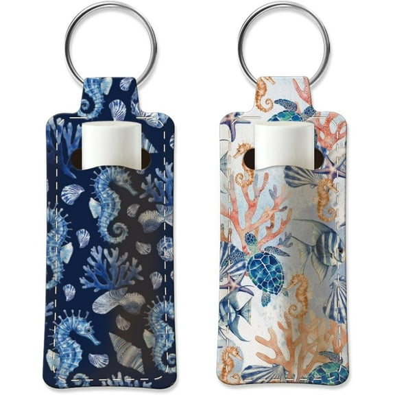 2pcs Lipstick Holder Keychain Lip Balm Holders Elastic Diving Fabric Keychain Portable Lipstick Holder for Chapstick Colorful