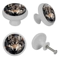thumbnail image 4 of Wolf Fluorescent Drawer Pulls with Screws - Round 4-Pack Glow-in-the-Dark Knobs, Suitable for Cabinets, Wardrobes, and Dressers - Furniture Decor with Dresser Handles, 4 of 6