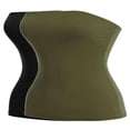 thumbnail image 1 of CHUANK Haut Bandeau Long Tube Basique Uni Extensible en Coton pour Femmes, Lot de 2, 1 of 5