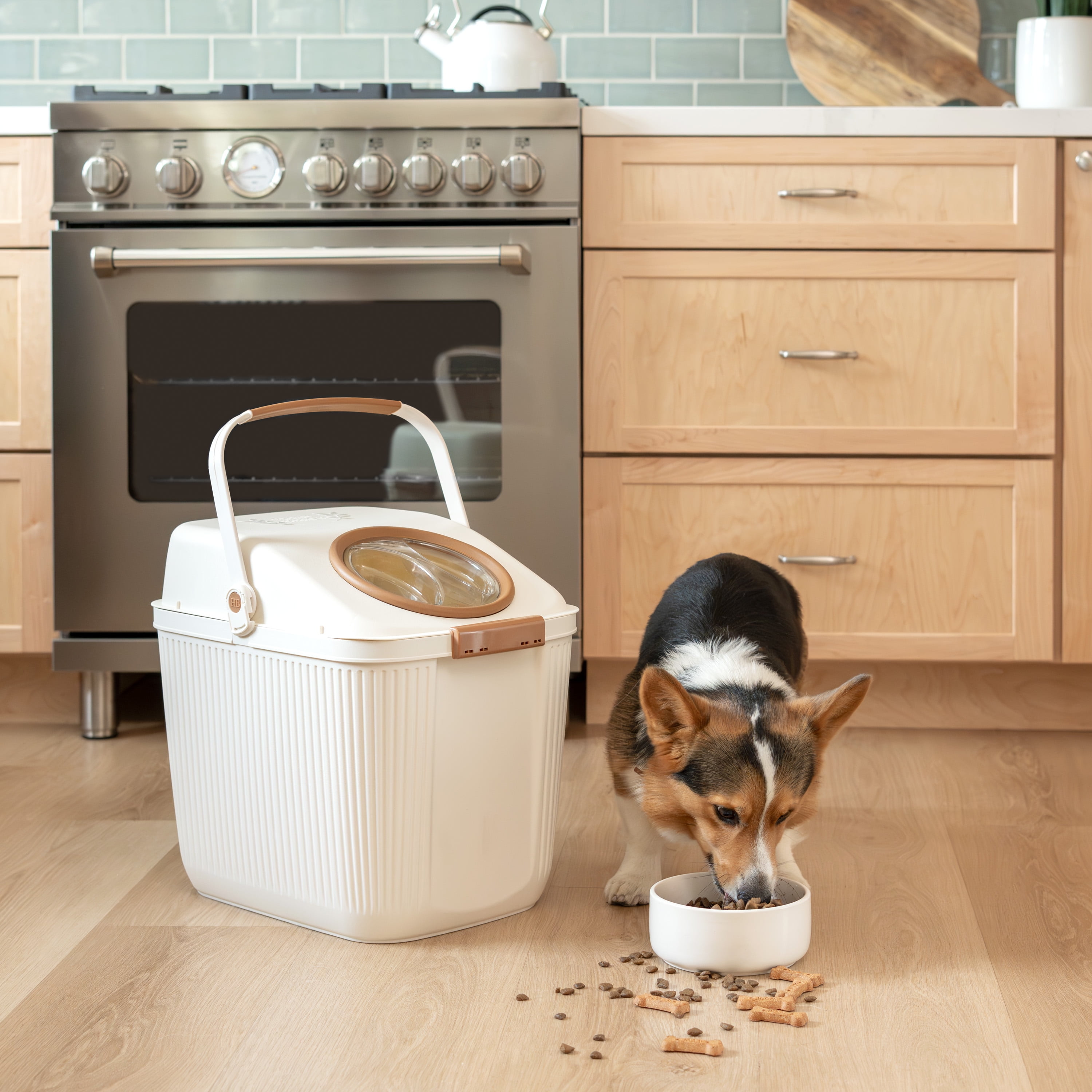 Harry Barker Ceramic Dog Bowl, White, Large