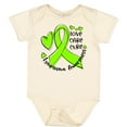 thumbnail image 3 of Inktastic Love, Care, Cure Lymphoma Awareness Lime Green Ribbon Hearts Boys or Girls Baby Bodysuit, 3 of 5