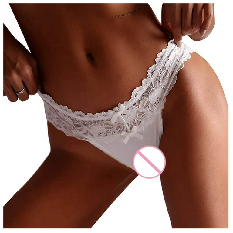 HUPOM Period Thong Underwear For Women Girls Underwear High Waist Leisure  Tie Seamless Waistband White M 