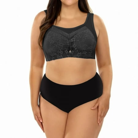 Audhol Lacy Bras for Women Women s Lace Tank Top Top Bra with Large Breasts and Small Breasts Up Anti Sag Retraction Bra Minimizer Bras for Women Black 2XL