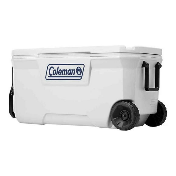 Hielera Cooler Blanca 100QT 160 Latas Ruedas 94lts Coleman 316 Cooler 100QT
