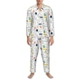 thumbnail image 3 of Yiaed Easter Rabbit Print Men’s Pajamas Set - Long Sleeve Button Down Sleep Shirt and Pajama Bottoms Sleepwear Set Mens Pjs Sets Men's Pajama Bottoms-Medium, 3 of 7