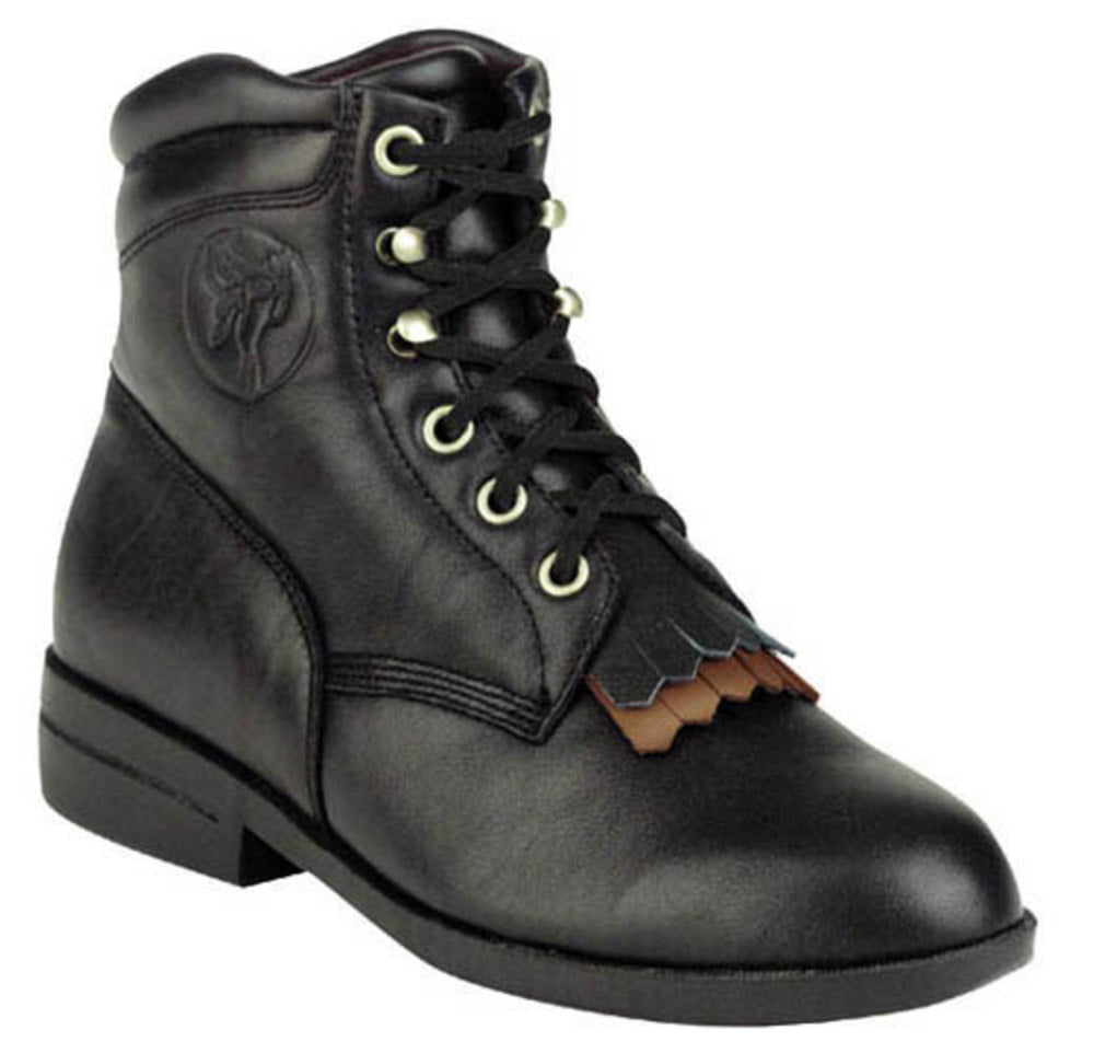 black lace up cowboy boots