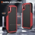 thumbnail image 5 of Nalacover iPhone XR Case, Heavy Duty 3 in 1 Rugged Shockproof Rugged Silicone Hybrid Hard PC Soft TPU Bumper Camera Raised Drop Protective Girls Women Boy Men Phone Covers, Red, 5 of 9