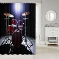 thumbnail image 2 of Drum Kit Shower Curtain for Girls Boys Children Rock Music Themed Bathroom Shower Curtain Set Decorative Musical Pattern Drum Set Bath Curtain Popstar Party Waterproof Bathroom Curtains 72x72 Inch, 2 of 6